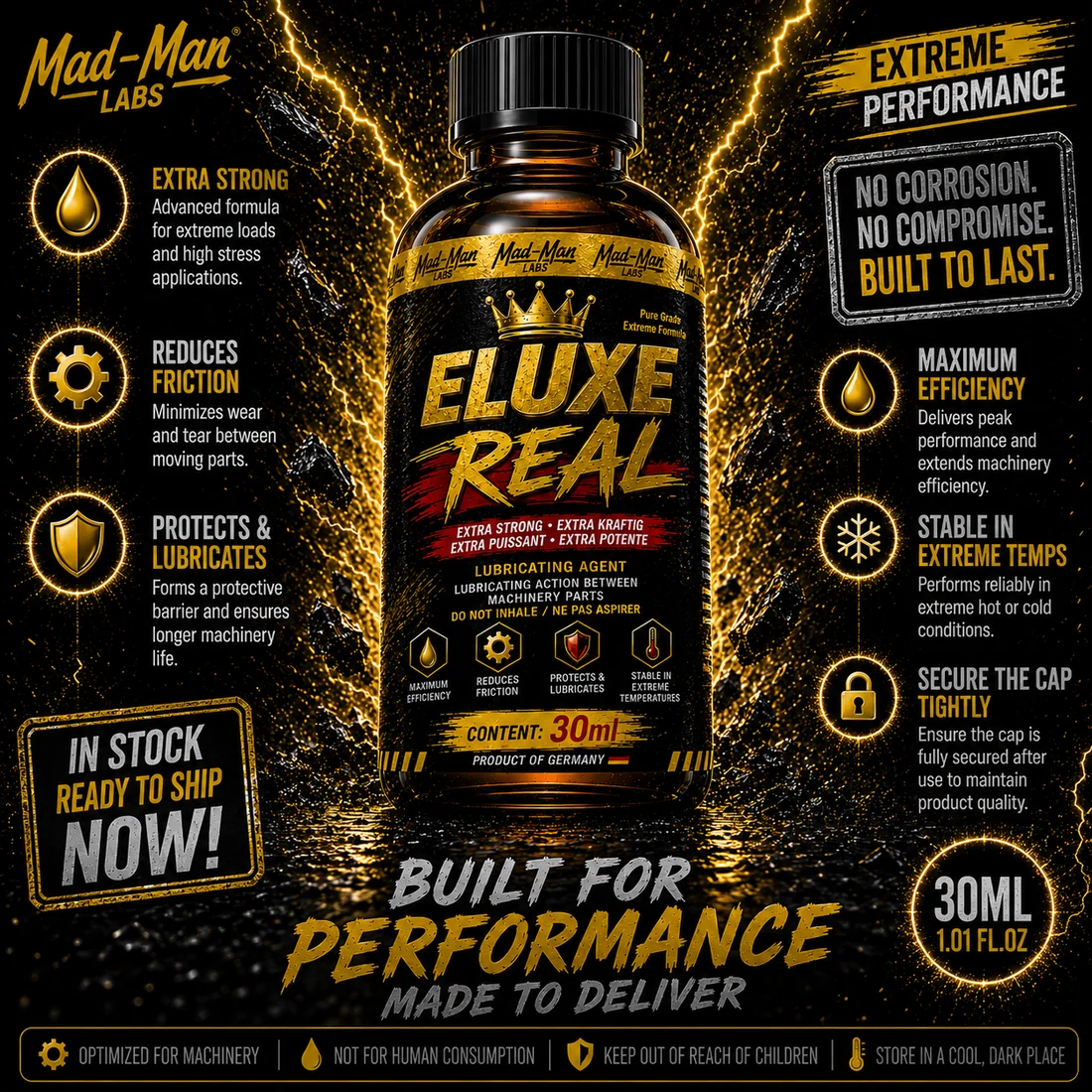 ELUXE Real 30ml machine oil lubricant product information image